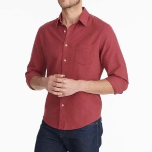 UNTUCKit Sherwood 100% Cotton Flannel Button Up Shirt Burnt Red Size XXL